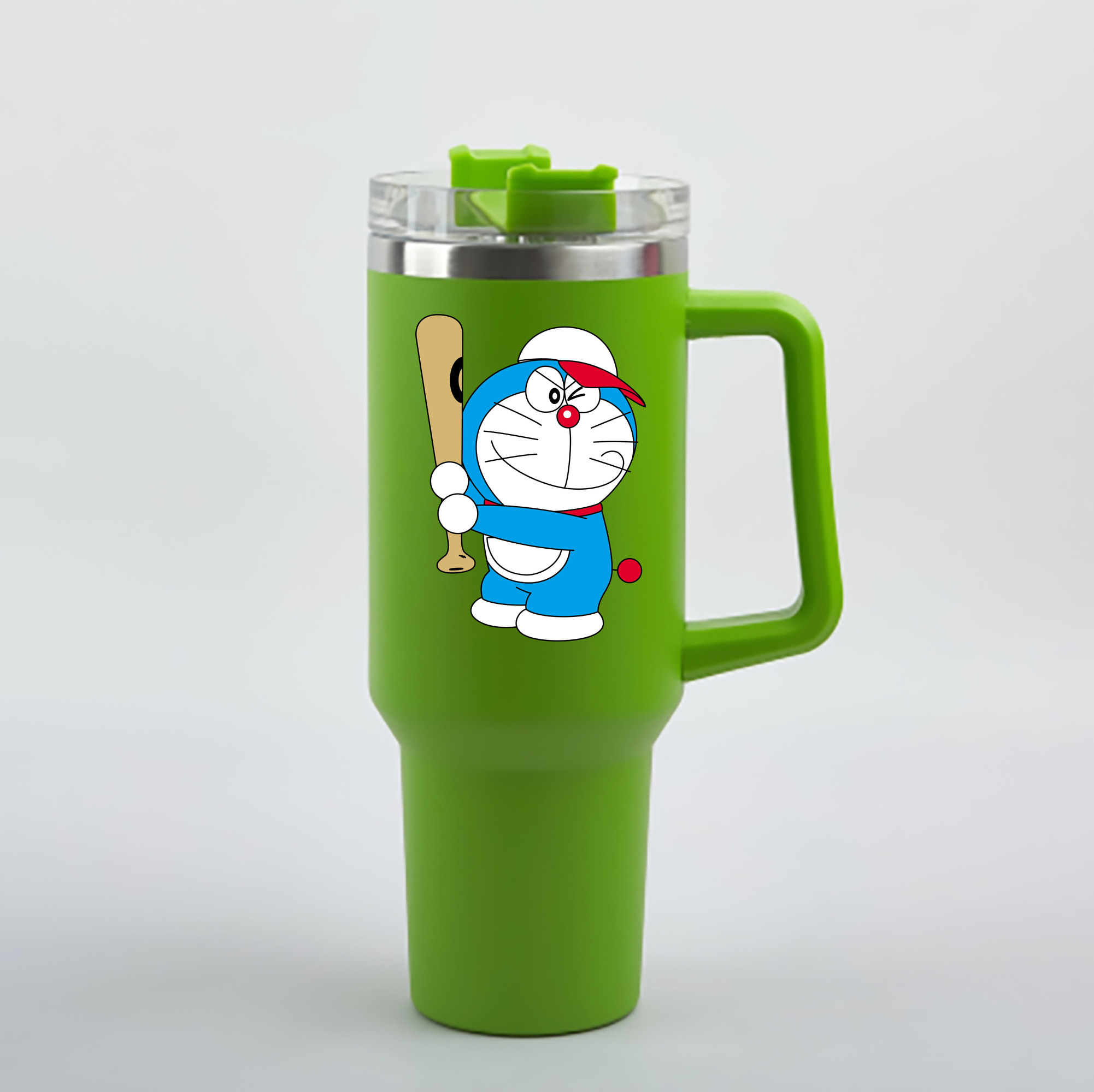 （画像用） ドラえもん Doraemon 1200mL車用タンブラー - クリスタルステッカー（プラスチックストロー付き）